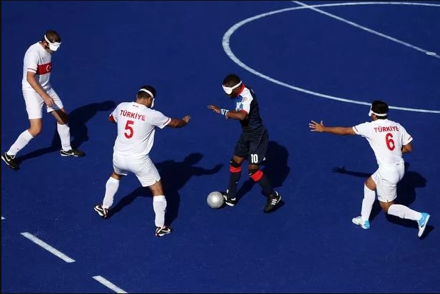 Darren Harris playing football at London 2012 Paralympics